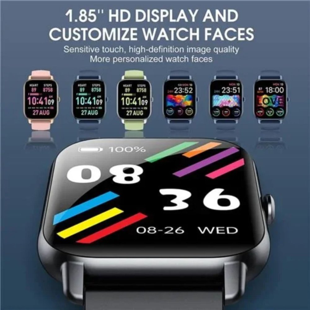 New Smart Watch, 1.85" Fitness Watch with Heart Rate Monitor, Waterproof - Picture 3 of 7